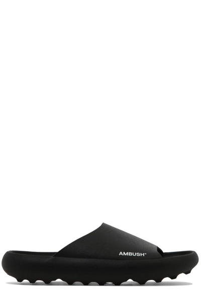Ambush Round-toe Rubber Slides In Black