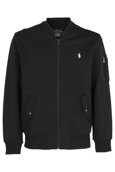 Shop Polo Ralph Lauren Pony Zip-up Sweatshirt In Black