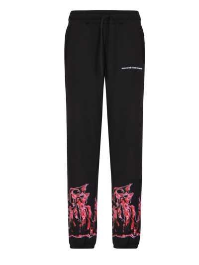 Shop Ihs Flames Joggers Pants In Black