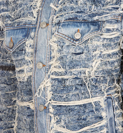 Alyx X Blackmeans Shredded Denim Jacket In Blue | ModeSens