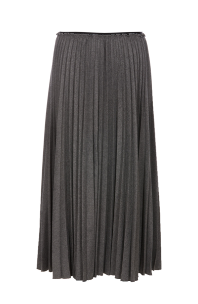 Shop Red Valentino Pleated Skirt In Grey