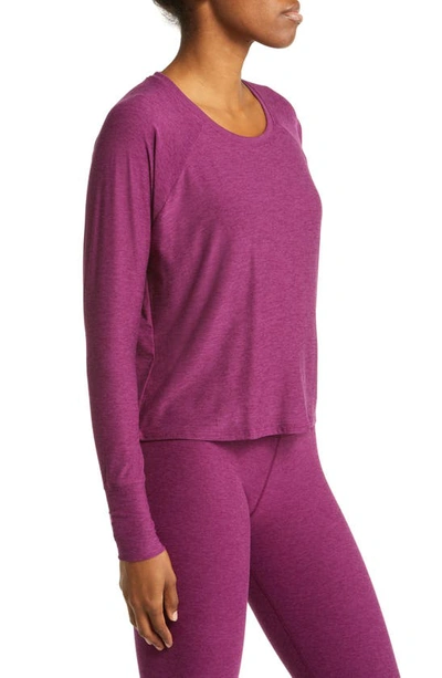 Shop Beyond Yoga Featherweight Long Sleeve T-shirt In Aubergine-beet