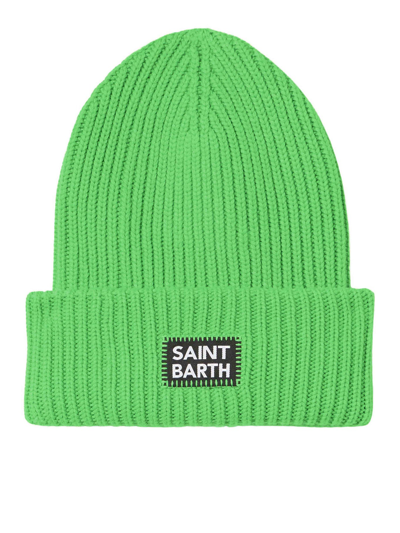 Shop Mc2 Saint Barth Men`s Hat In Fluo Green Knit