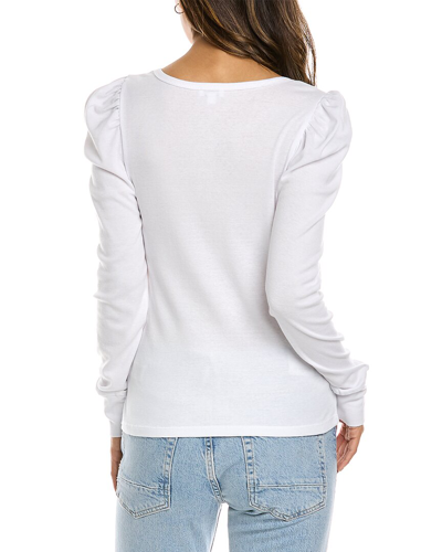 Shop Splendid Puff Sleeve T-shirt In White