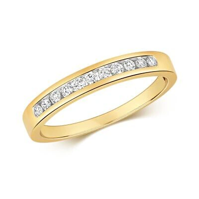 Pre-owned Eternity 0.17 Diamant Halb  Ring Grössen J-q Gelbgold