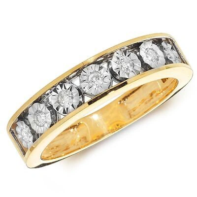 Pre-owned Eternity 0.15ct Diamant Illusion  Ring Grössen J-q Gelbgold