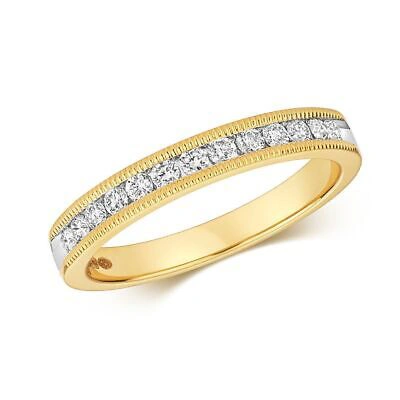 Pre-owned Eternity 0.28ct Diamant Halb  Mühle Maserung Gelbgold