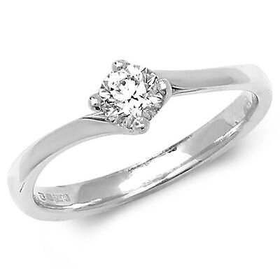 Pre-owned So 0.35ct Diamant Twist Litaire Ring Grössen J-q