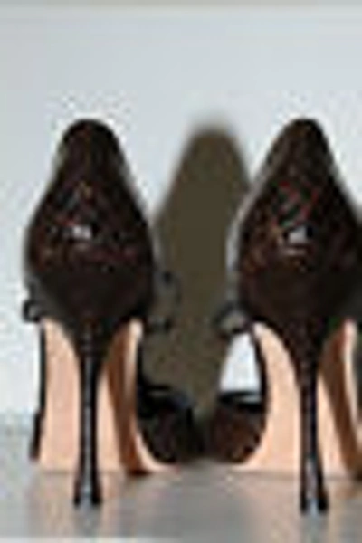 Pre-owned Manolo Blahnik Neu  Brown Valon Alligator Krokodil Schuhe 39.5 9