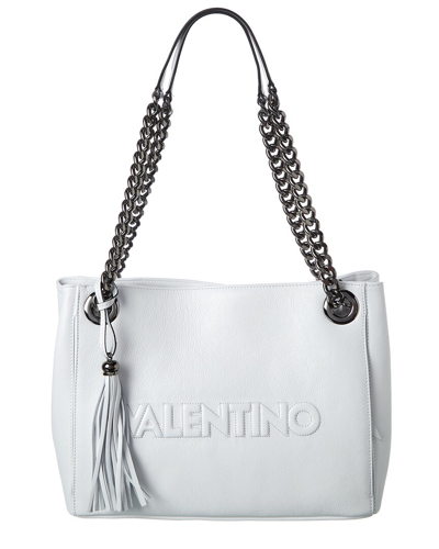 Valentino By Mario Valentino Luisa Embossed Leather Shoulder Bag In White |  ModeSens