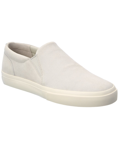 Shop Vince Fletcher Suede Slip-on Sneaker In White