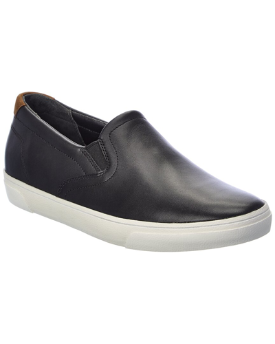 Shop Vince Perkins Leather Slip-on Sneaker In Black