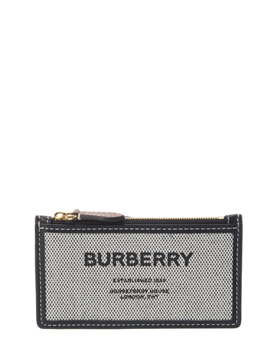 Shop Burberry Horseferry Print Canvas & Leather Card Case In Black