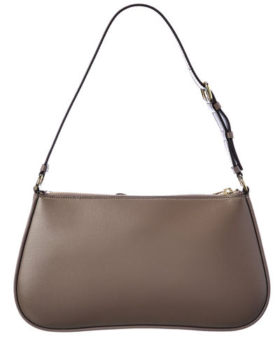 Shop Ferragamo Vara Bow Small Leather Shoulder Bag In Grey