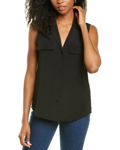Shop Court & Rowe Collared Button-down Blouse In Black