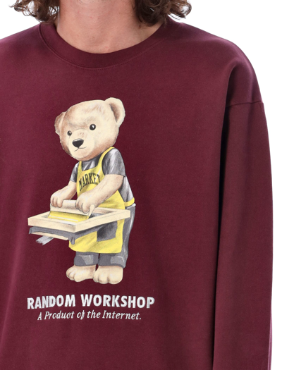 Shop Market Random Workshop Bear Sweatshirt In Maroon