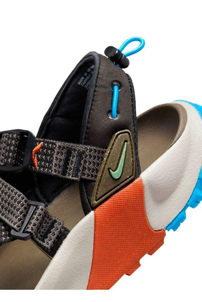 Shop Nike Oneonta Colour-block Open-toe Sandals In Enamel Green-cobblestone