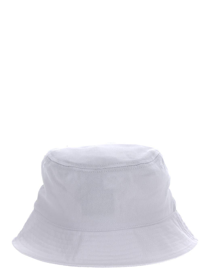 Shop Versace Jeans Couture Embroidered Bucket Hat In White/black