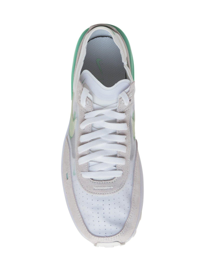 Shop Nike Waffle One Lace-up Sneakers In White/enamel Green-sail