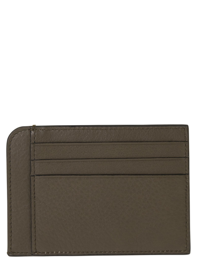 Shop Hogan Leather Credit Card Case In (ardesia)(blu Denim)