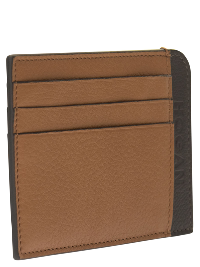 Hogan Leather Credit Card Case In (brandy Chiaro)(ebano)