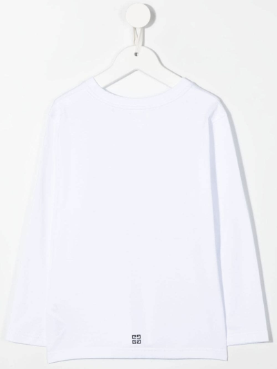Shop Givenchy Kids White Long Sleeve T-shirt In Printed Jersey In Bianco