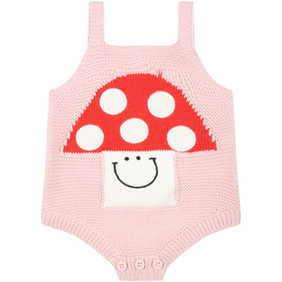 Shop Stella Mccartney Pink Body For Baby Girl With Mushroom