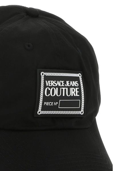 Shop Versace Jeans Couture Black Polyester Blend Baseball Cap