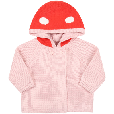 Shop Stella Mccartney Pink Cardigan For Baby Girl In (pink)