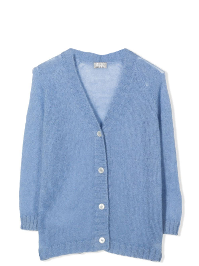 Shop Il Gufo V-neck Cardigan In (azzurro)