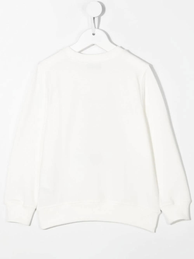 Shop Moschino Kids White Teddy Bear Cotton Sweatshirt In (cloud)