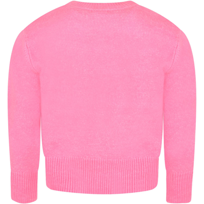 Shop Billieblush Fuchsia Sweater For Girl With Hearts In (rosa)