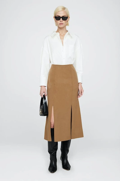 Shop Anine Bing Lyn Skirt In Brown