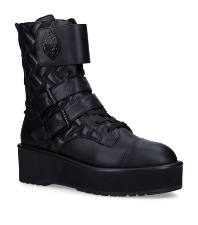 Kurt Geiger Leather Kensington Platform Boots In Black | ModeSens