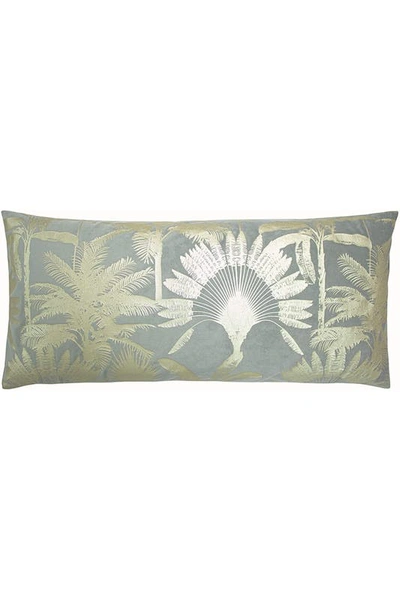 Shop Paoletti Malaysian Palm Foil Printed Throw Pillow Cover In Grey