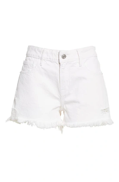 Shop Frame Le Grand Garcon High Waist Cutoff Denim Shorts In Blanc Shred