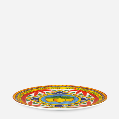 Dolce & Gabbana Porcelain Charger Plate In Multicolor