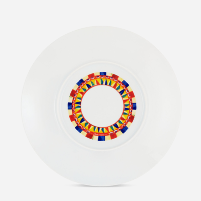 Shop Dolce & Gabbana Porcelain Charger Plate In Multicolor