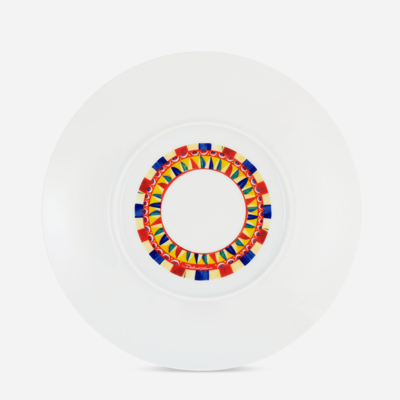 Dolce & Gabbana Porcelain Charger Plate In Multicolor