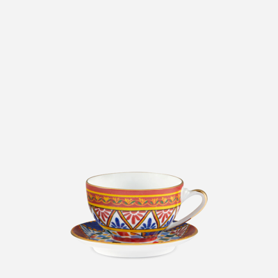 Shop Dolce & Gabbana Porcelain Tea Set In Multicolor