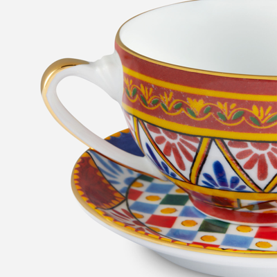 Shop Dolce & Gabbana Porcelain Tea Set In Multicolor