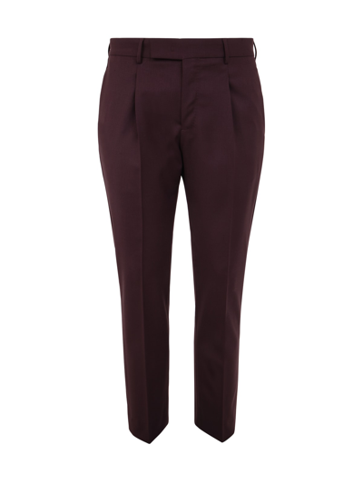 Shop Pt01 One Pleat Trousers With In Seam Pockets In Indian Red