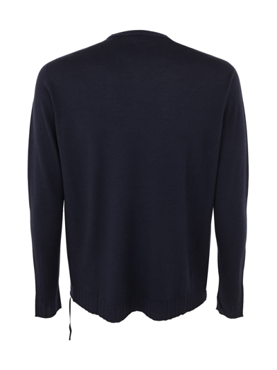 Shop Md75 Wool Round Neck Pullover In Basic Blue