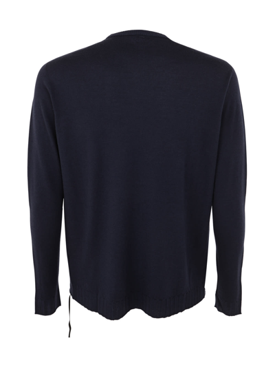 Md75 Wool Basic Crew Neck Sweater In Basic Blue