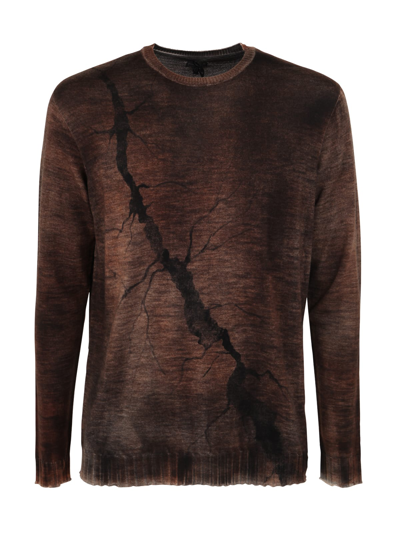 Shop Md75 Crack Printed Pullover In Black Brown
