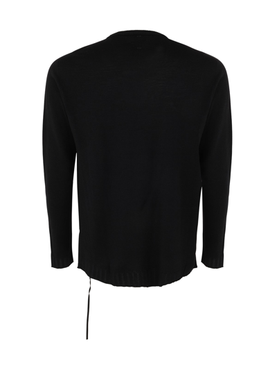 Md75 Wool Basic Crew Neck Sweater In Basic Black