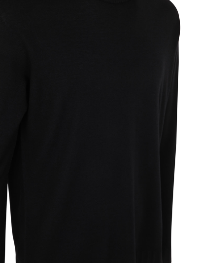 Md75 Wool Basic Crew Neck Sweater In Basic Black