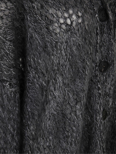 Shop Philosophy Di Lorenzo Serafini Anthracite Grey Wool Blend Cardigan In Grigio
