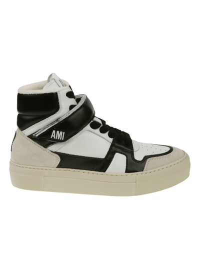 Shop Ami Alexandre Mattiussi High-top Adc Sneakers In White Black