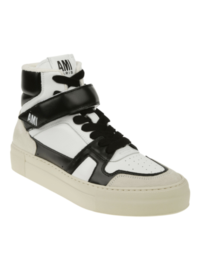 Shop Ami Alexandre Mattiussi High-top Adc Sneakers In White Black